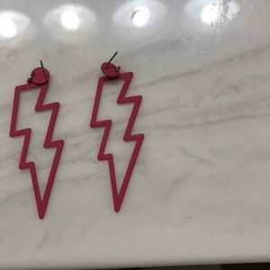 Pink lightning earrings